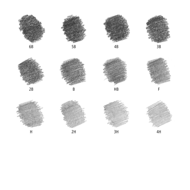 STAEDTLER - Crayons graphite - Mars Lumograph 100 - Boîte métal 12 crayons graphite assortis (6B, 5B, 4B, 3B, 2B, B, HB, F, H, 2H, 3H, 4H) - 100 G12