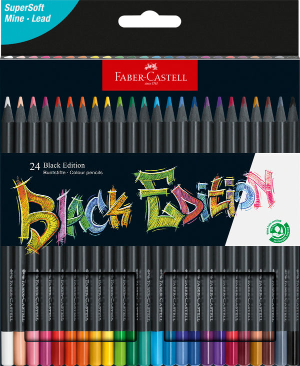 Etui de 24 crayons de couleurs Black Edition