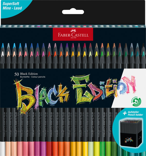 Etui de 50 crayons de couleurs Black Edition