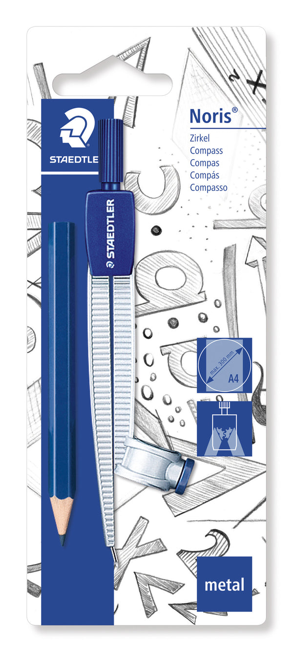 Noris 550 - Compas scolaire de précision avec attache-compas intégrée - STAEDTLER