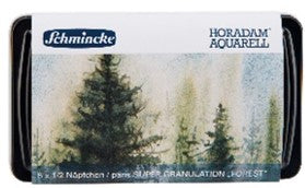 Horadam®Aquarelle extra-fine Super-granulation Coffret Forêt 5 demi-godets + 1 pinceau