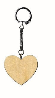Porte-clés en bois Coeur 4 x 4,5 cm