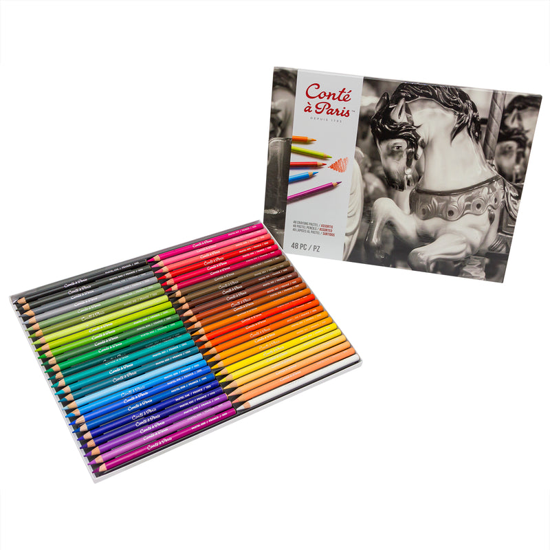 Boîte de 48 crayons pastels