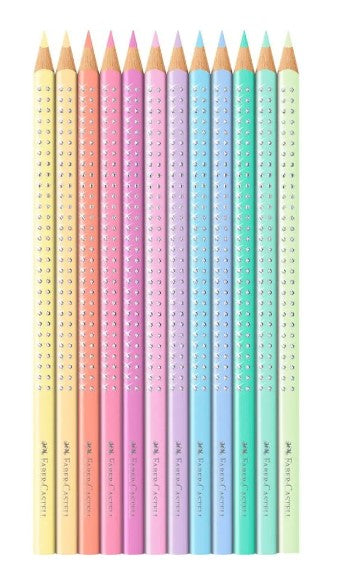 Boîte métal de 12 crayons couleurs pastel Sparkle