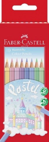 Etui carton de 10 crayons de couleurs pastels