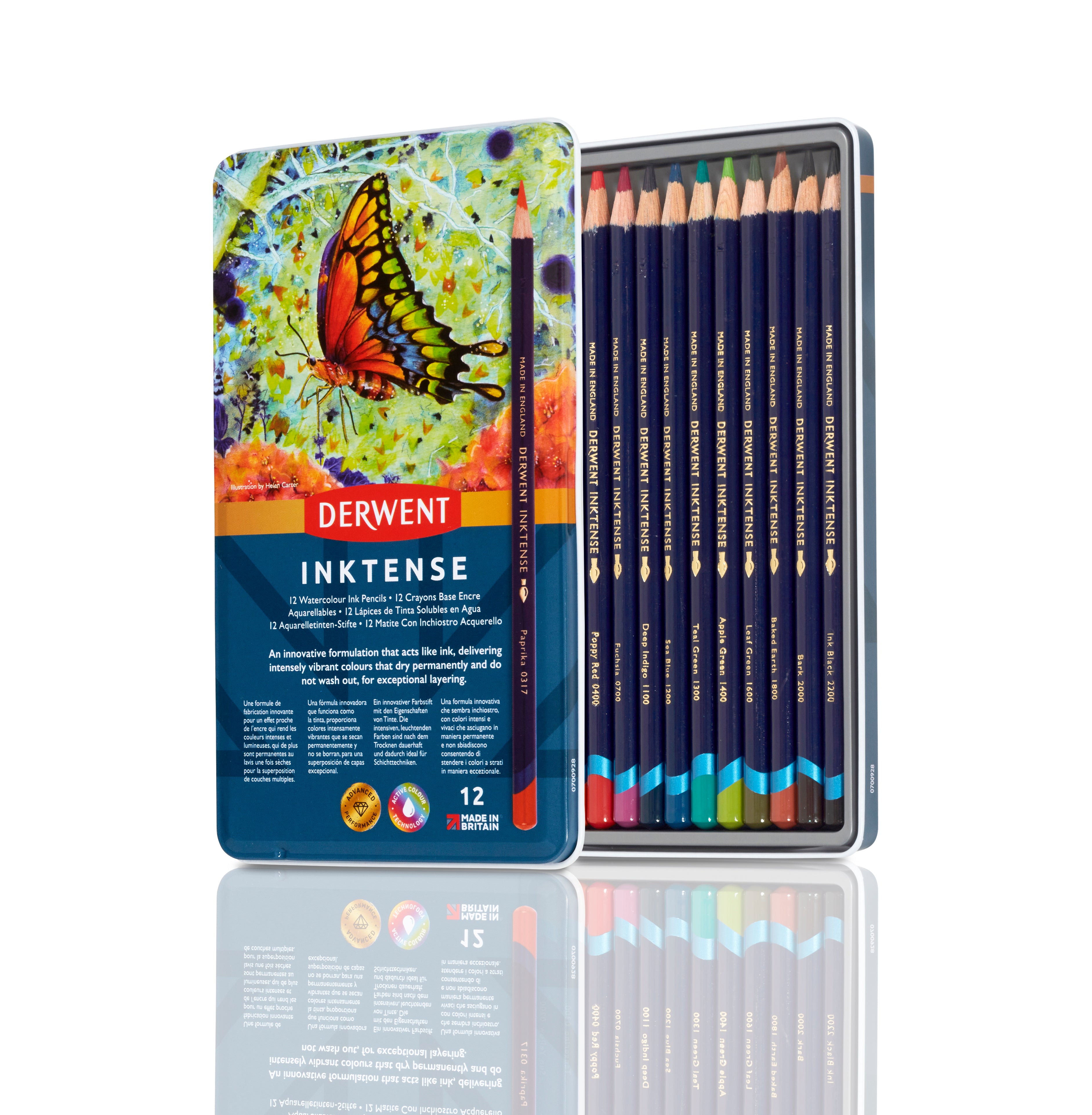 Coffret bois de 72 crayons à encre aquarellables - INKTENSE