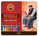 Boîte métal de 24 crayons aquarellables Mondeluz