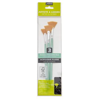 Pinceau Pebeo-3 pinceaux assortis en polyamide doré – Papeterie sarah