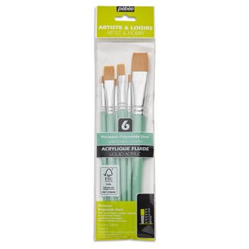 Lot de 6 pinceaux peinture synthétiques manche bois 13mm - Sourcing Map