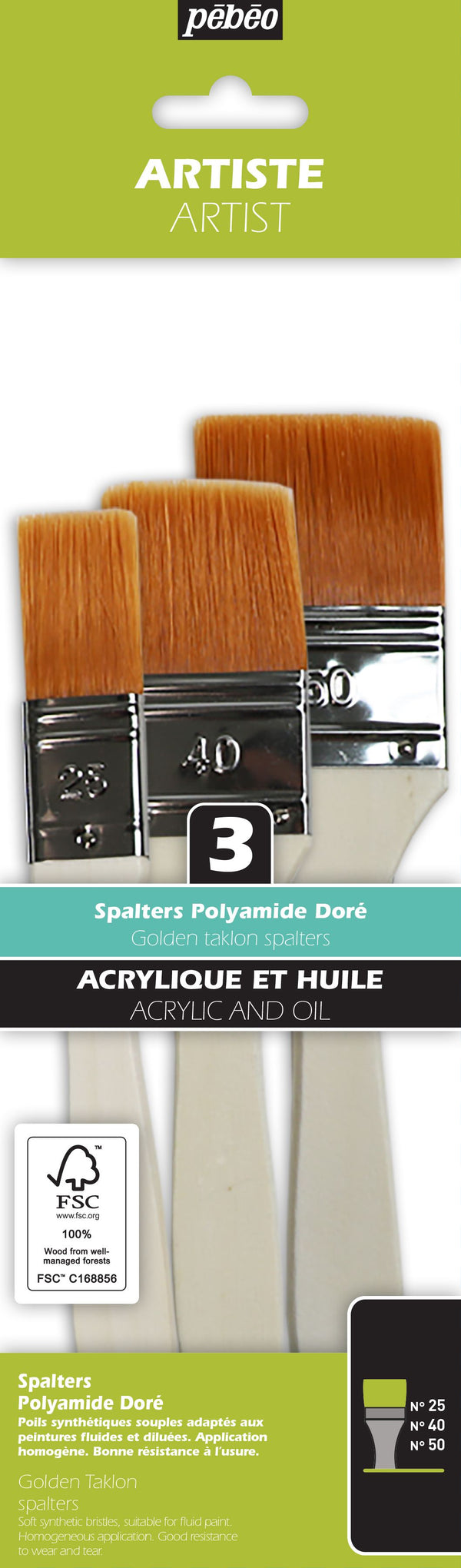 Pochette de 3 Spalters - plats - Polyamide doré