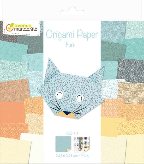 Papier origami 20x20cm Thème renard