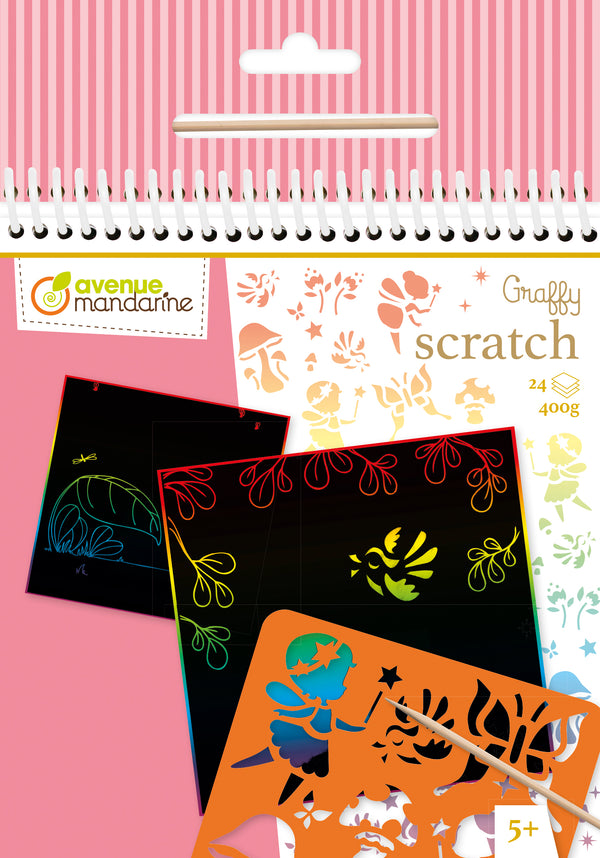 Graffy Scratch fées - 24 cartes à gratter - 400gr/m²