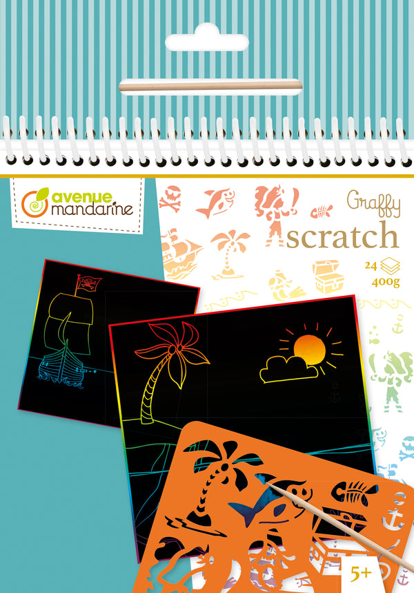Graffy Scratch pirates- 24 cartes à gratter - 400gr/m²