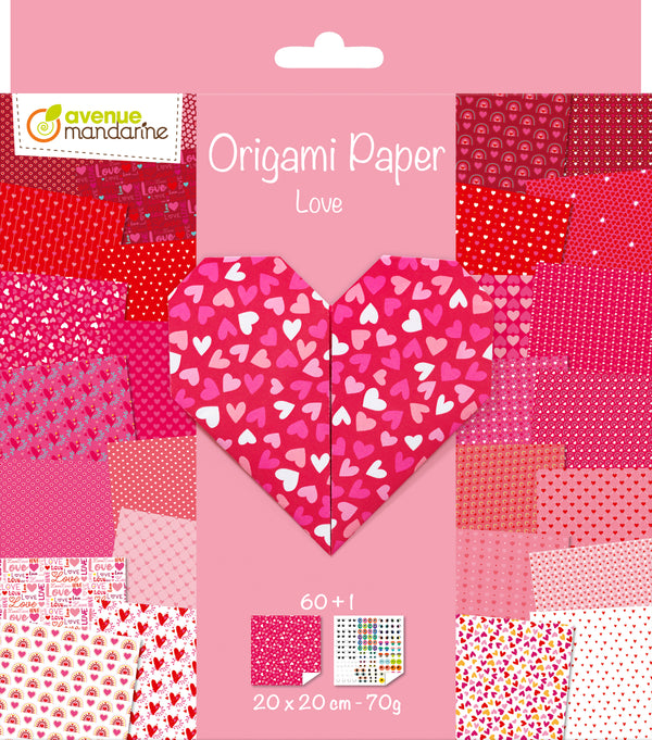 Papier origami 20x20cm Thème love