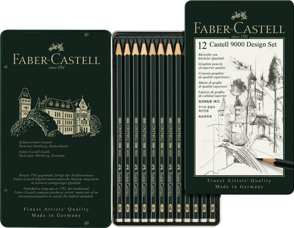Set "design" de 12 crayons graphite Castell 9000