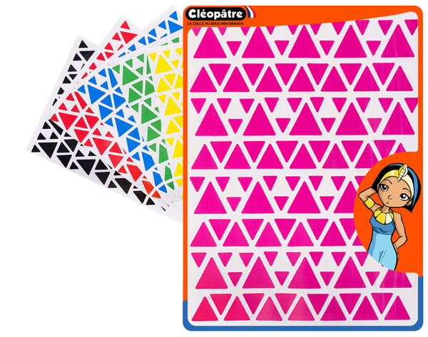 Gommettes triangles-4 tailles-8 couleurs -1024 pièces
