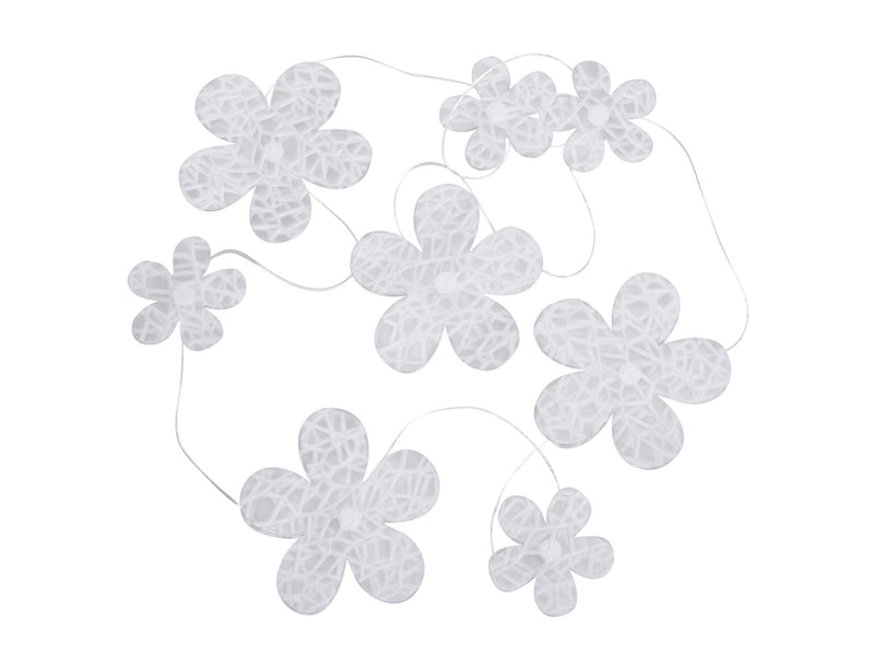 Guirlande de 8 ou 12 fleurs blanches
