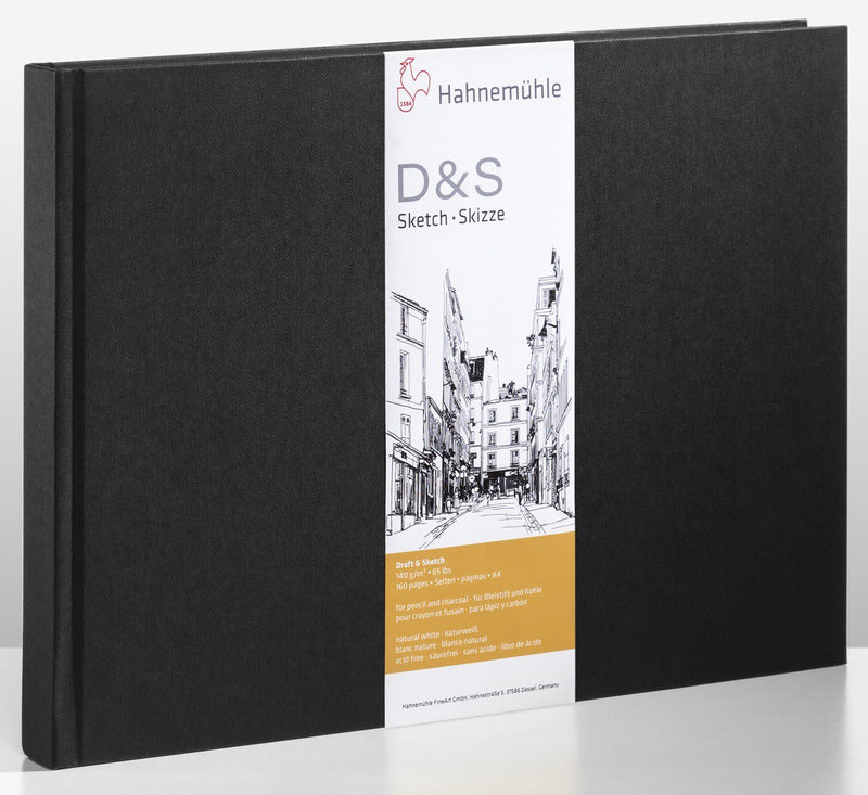 Livres de croquis D&S 80 feuilles 140g/m² couleur noire format portrait/paysage