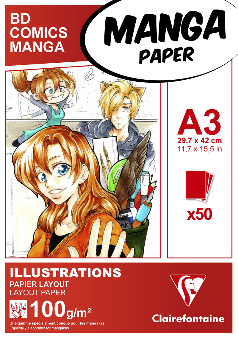 Bloc papier illustration Manga paper 3 formats