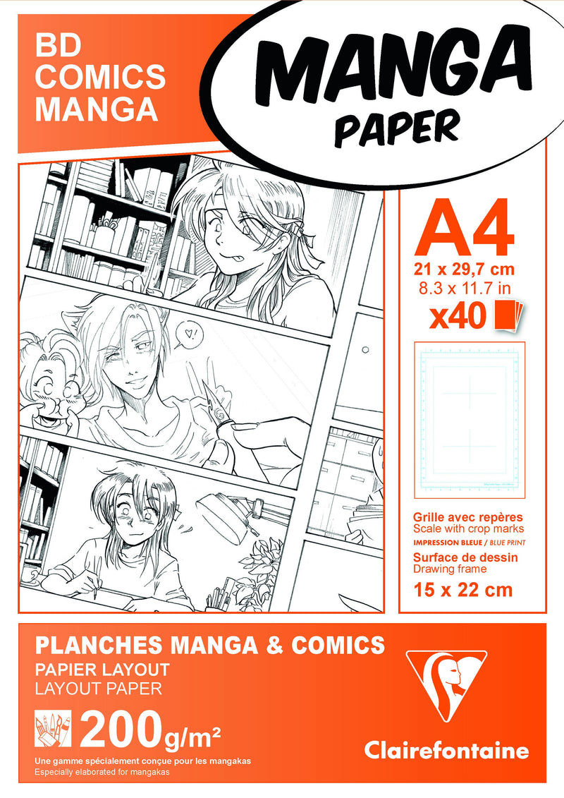 Bloc Planches papier Manga paper 40 feuilles