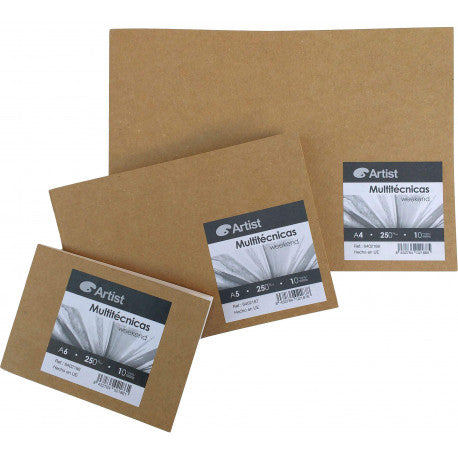 Carnet multi-techniques Week-End 10 feuilles, 250g/m²