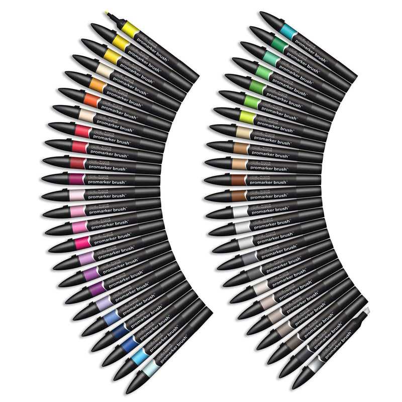 Coffret Set essentiel de 48 Promarker brush en couleurs assorties