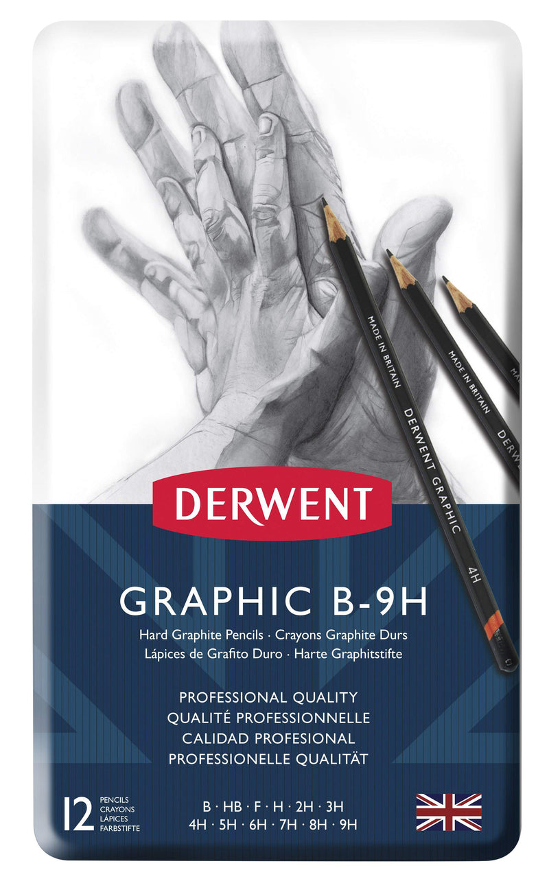 Crayons Graphic, boîte métal de 12 crayons graphite durs