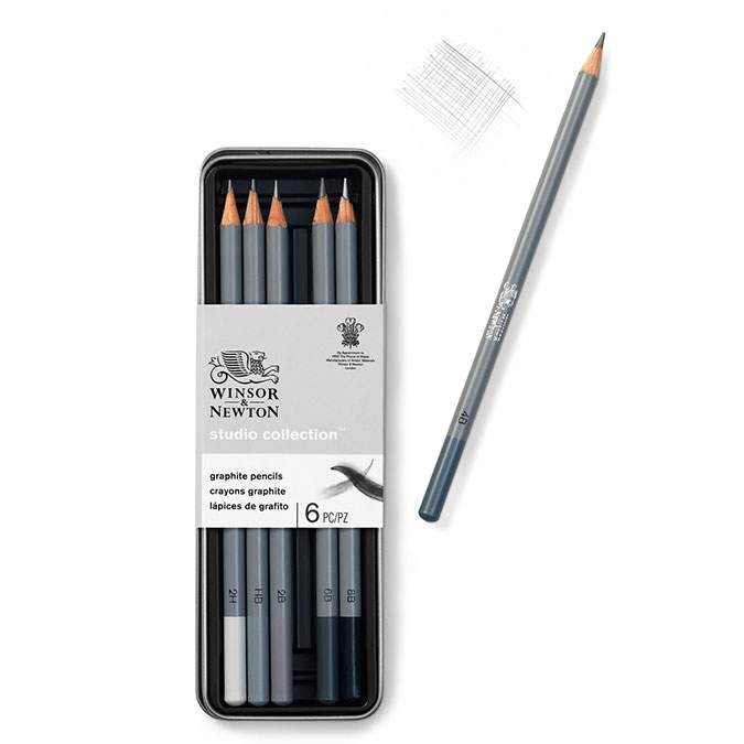 Boîte métal de 6 crayons graphite Studio collection