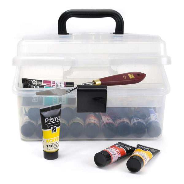 Box de 24 tubes de 21ml de peinture Acrylique Fine Prismo + couteau