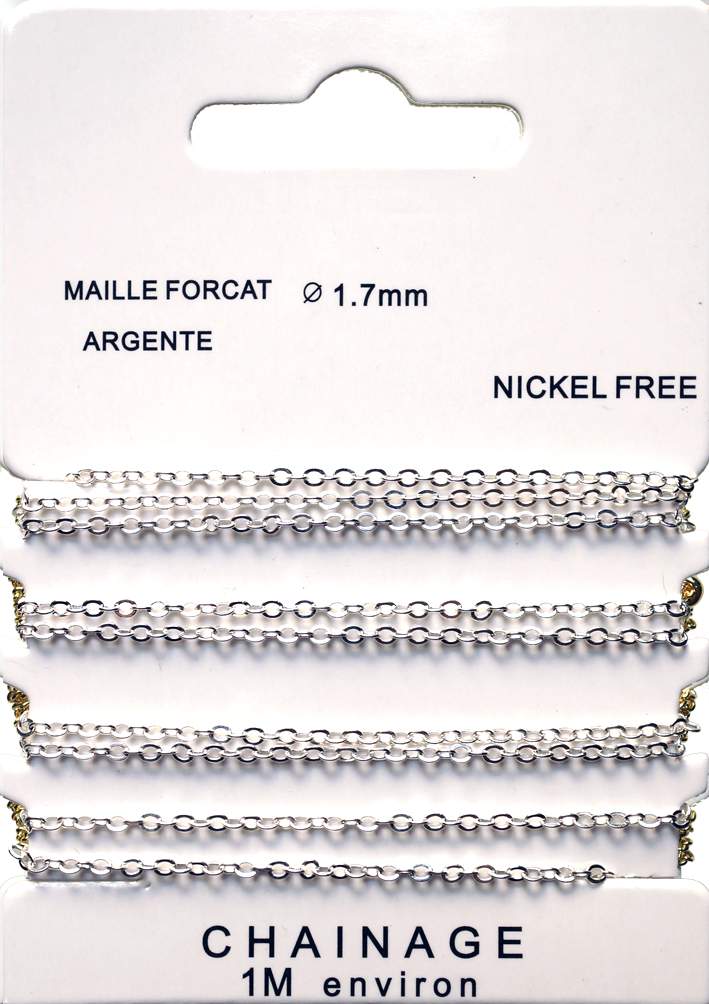 Lot De 2 Mètres De Chaîne Argentée 3x2 Mm - Maillon Forçat Cranté - C64 - Neuf
