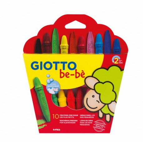 Crayons à la cire Giotto Be-Bé - Boîte de 10 crayons + accessoire - Giotto