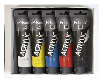 Set de 5 tubes de 120 ml de peinture acrylique Prismo²