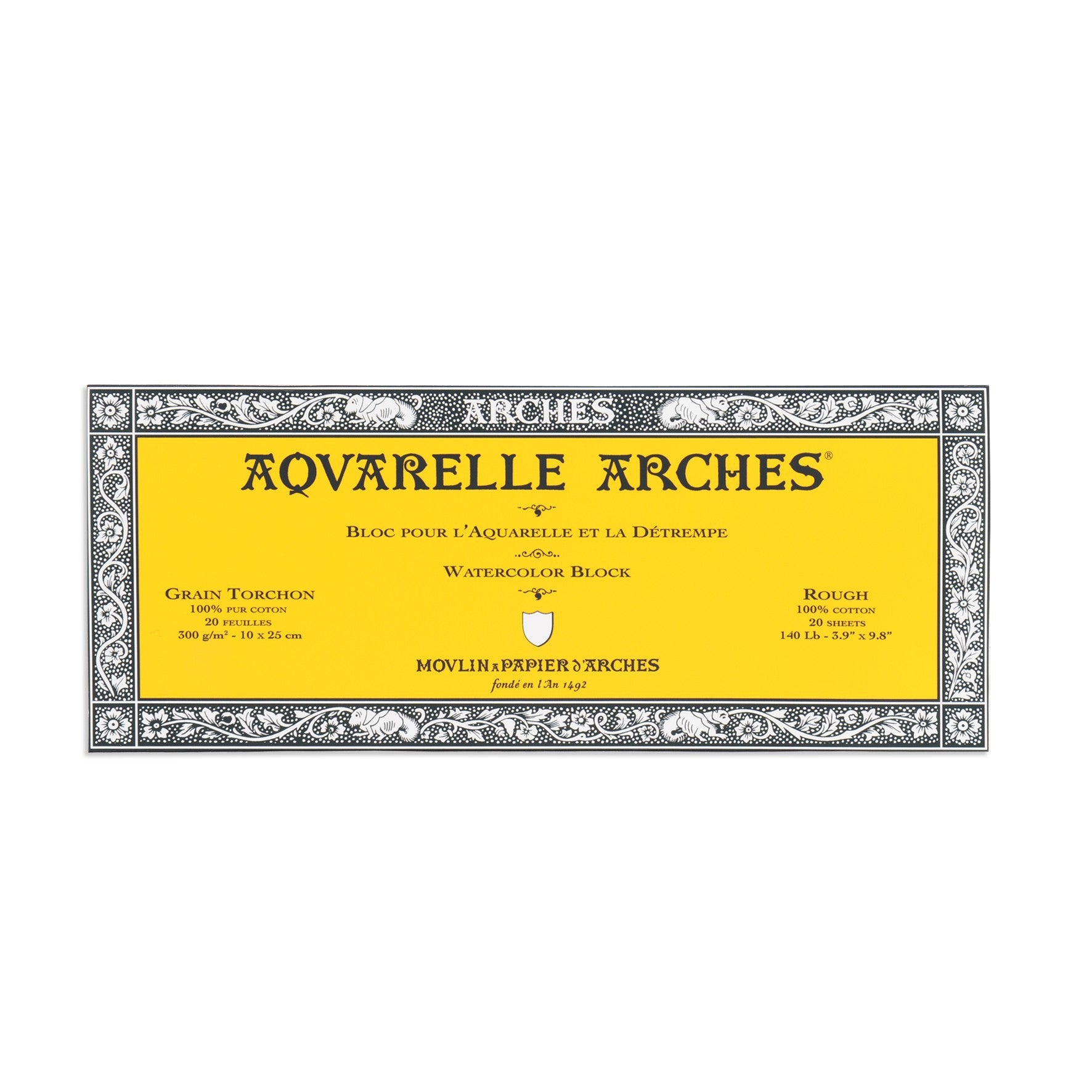 Papier aquarelle Arches bloc de 20 feuilles 36 x 51cm 300g grain torchon  Arches chez Rougier & Plé