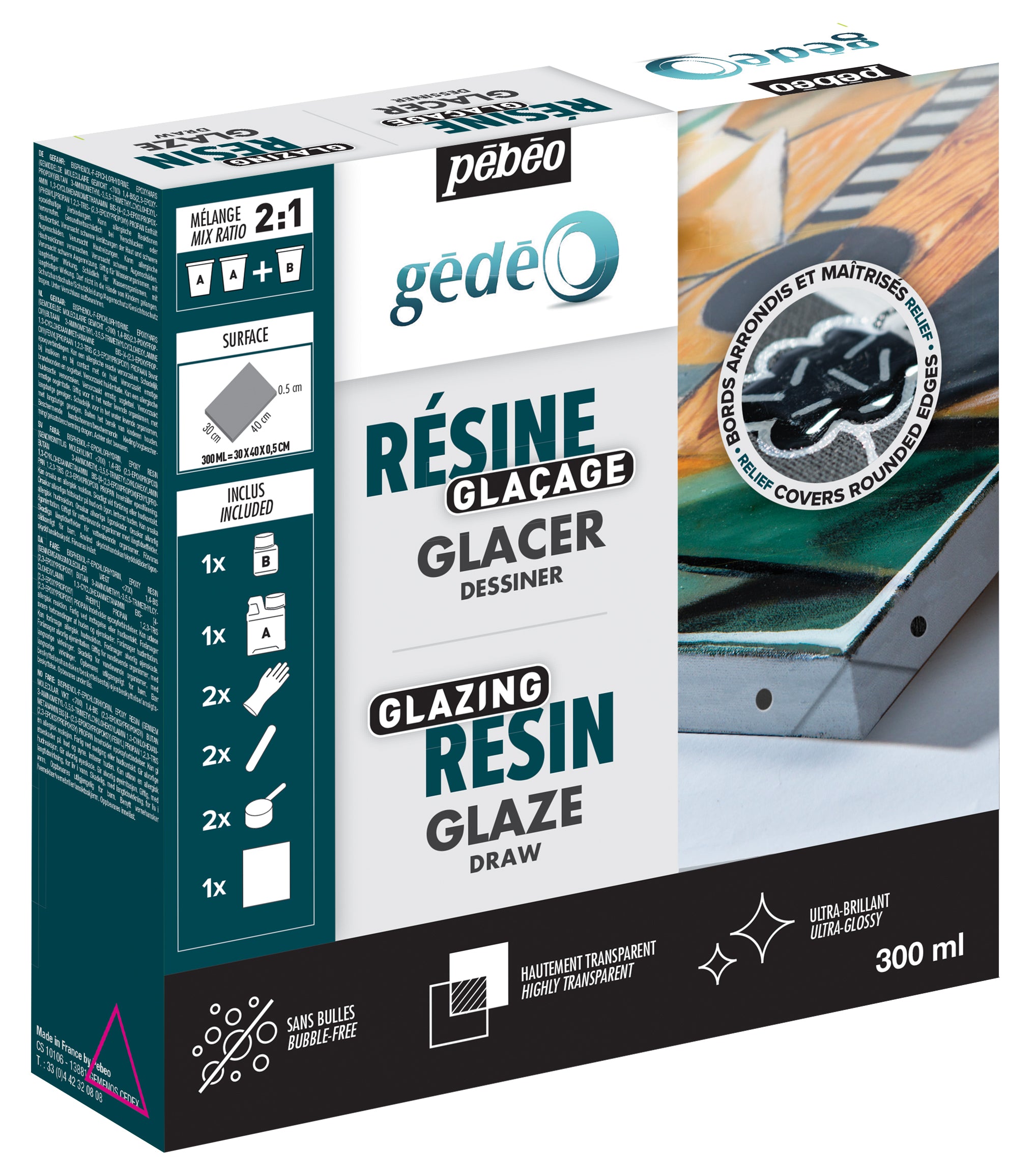 Kit résine cristal - Pébéo Gédéo - 300 ml - Matières à modeler et