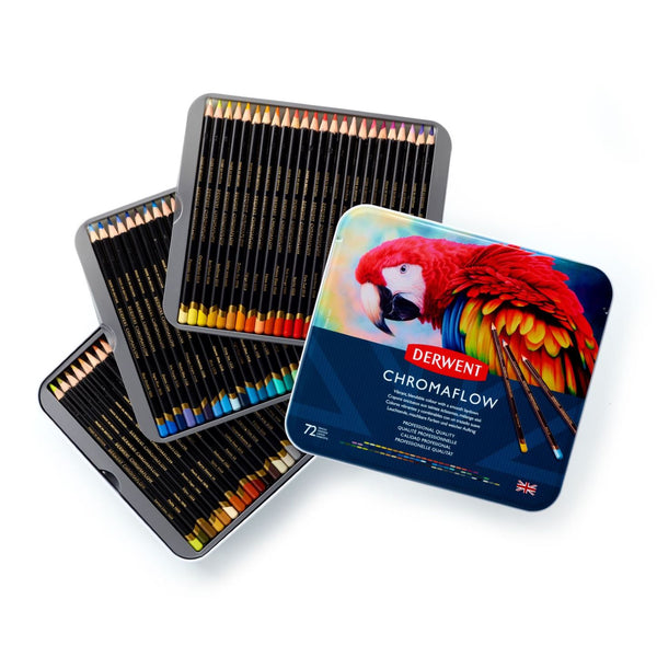 Boîte métal 72 crayons de couleurs chromaflow