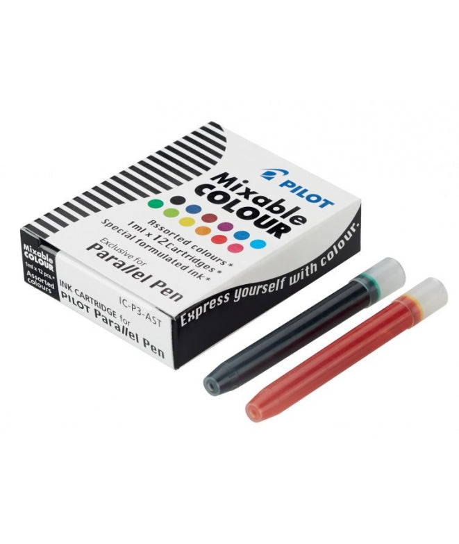 Boîte de 12 cartouches couleurs assorties Parallel Pen
