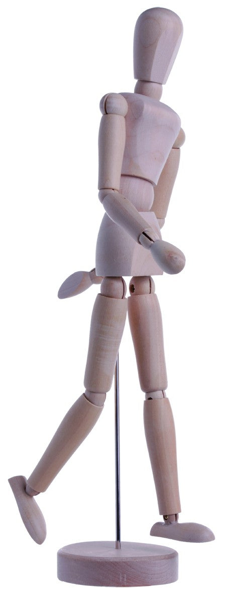 Mannequin en bois articulé en bois sur socle 32 cms