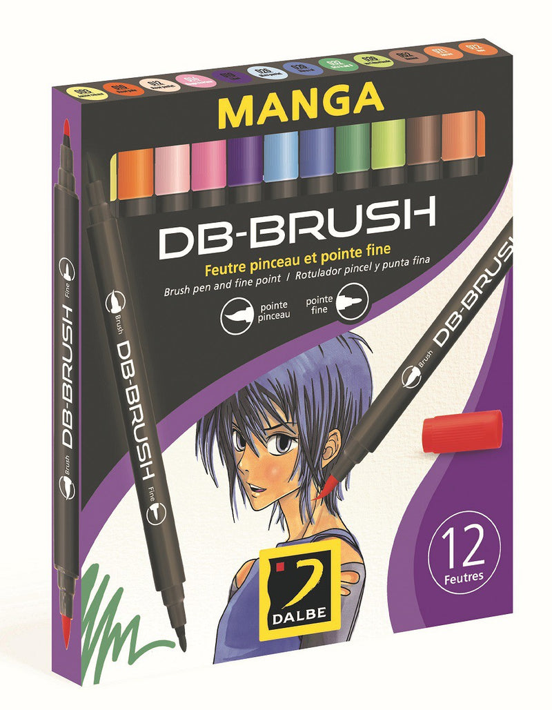 Boîte de 12 Feutre DB Brush Manga
