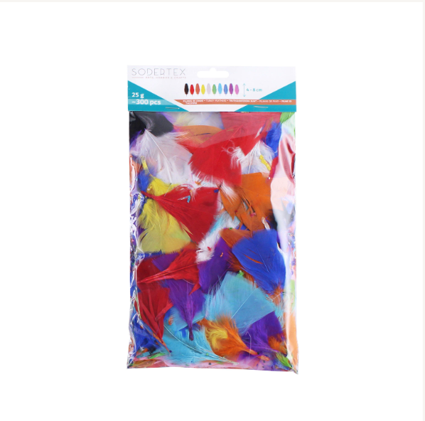 Assortiment plumes de dinde multicolore (x300)
