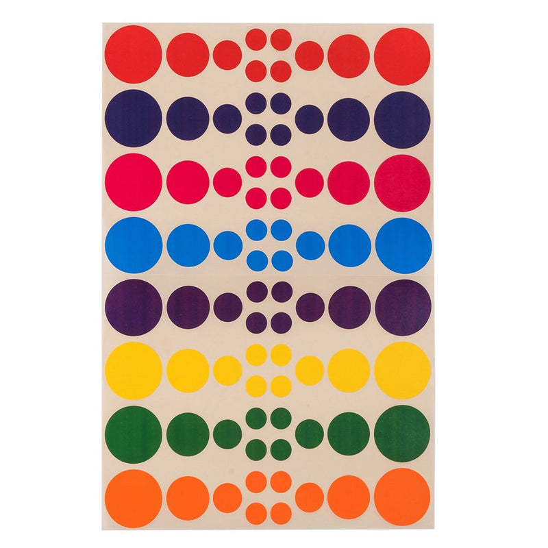 Gommettes rondes 3 tailles-8 couleurs -240 pièces