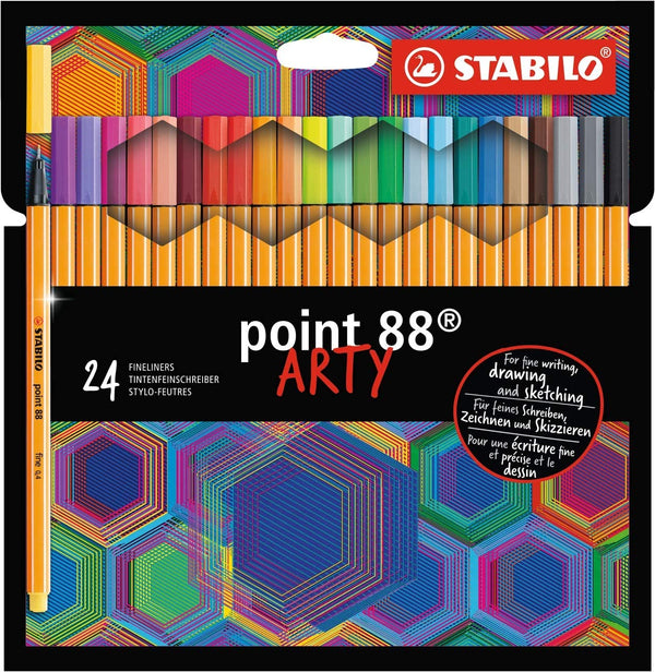 Pochette de 24 stylos-feutres pointe fine STABILO point 88 ARTY