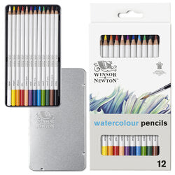 Boîte métal de 12 crayons couleurs aquarellables
