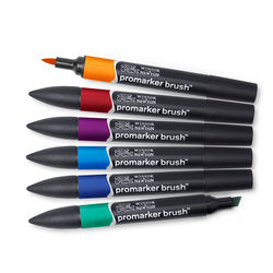 Marqueur Promarker Brush assortiment 6 tons riches