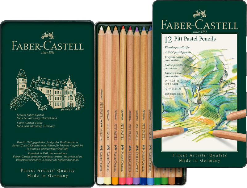 Boîte métal de 36 crayons pastels Pitt