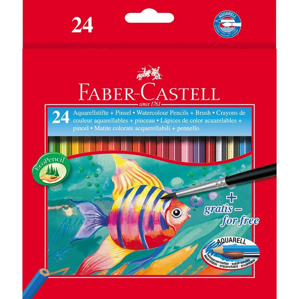 Boite de 24 crayons Aquarellables + Pinceau