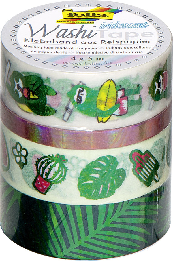 Rubans Washi Tape vert iridescent