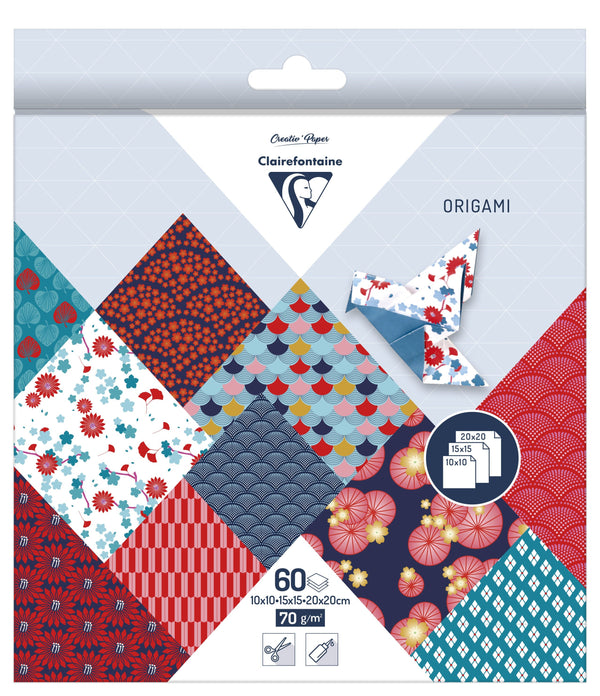 Pochettes papiers origami 3 formats 60 feuilles Collection Hanayo