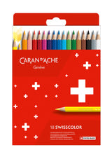 Set carton de 18 crayons de couleurs permanents Swisscolor - Caran d'Ache