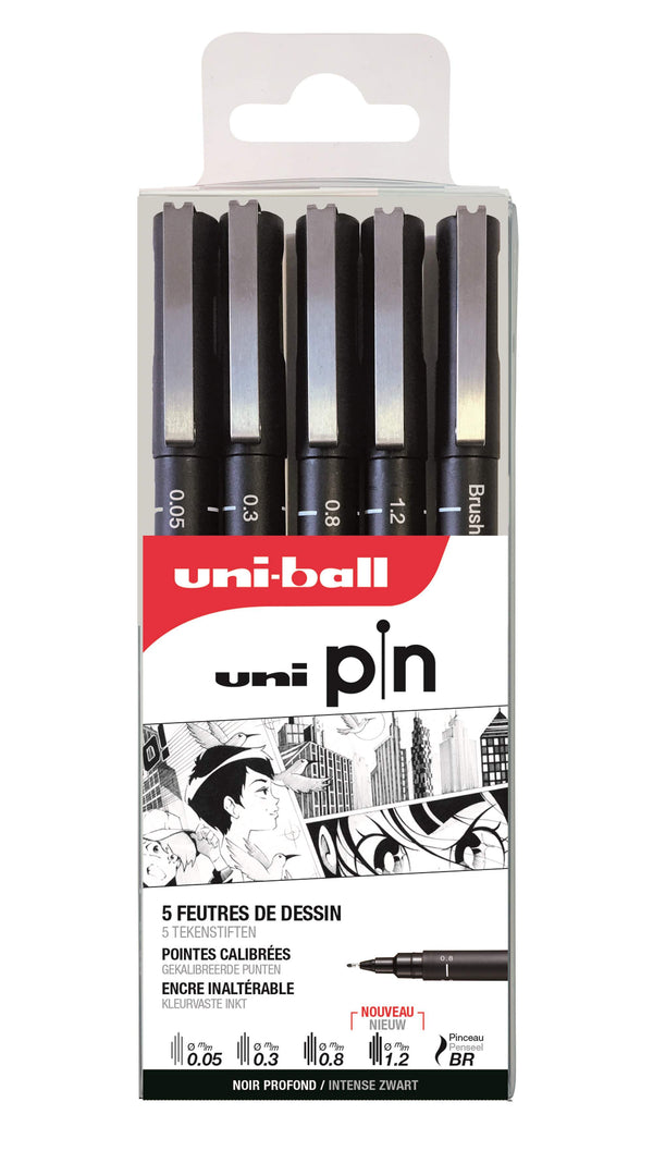 Feutre technique Uni Pin - Pointe calibrée 0,7 mm - Noir - Stylo feutre  technique - Creavea