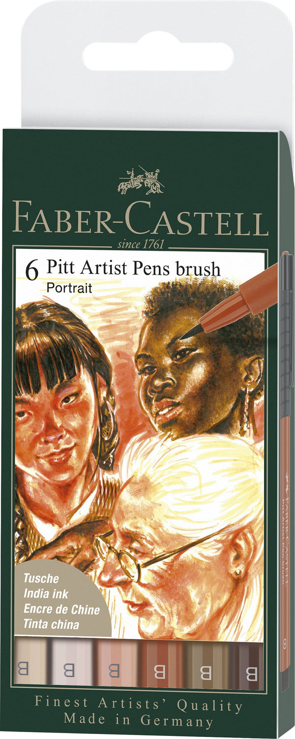 Pochette de 6 feutres Pitt artist Pen Brush Couleurs Portrait
